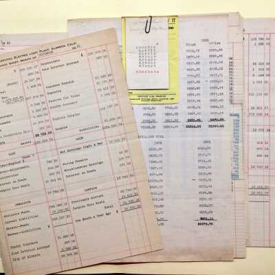 Subset of Electric Light Plant monthly balance sheets, 1991
