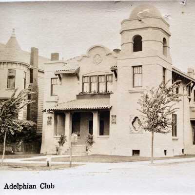 Postcard Main Facade Adelphian Club Building, after 1908
