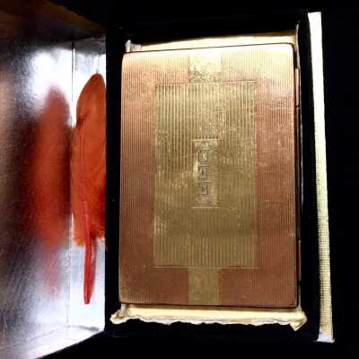 Gold-plated compact with initials E. E. O., c. 1930s