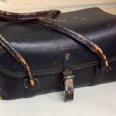 Red Cross nurses' home visits bag with contents, c. 1920
