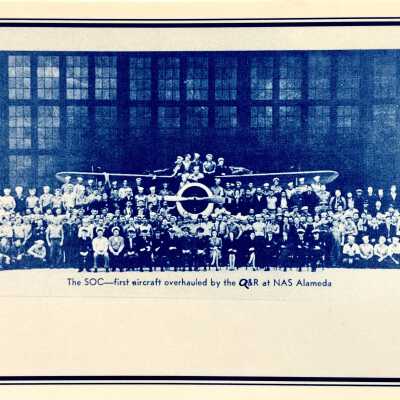 Postcard commemorating the overhaul of SOC-1 at NAS, 1941