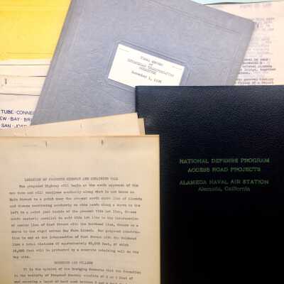 Reports on traffic congestion at Posey Tube, 1937-1941