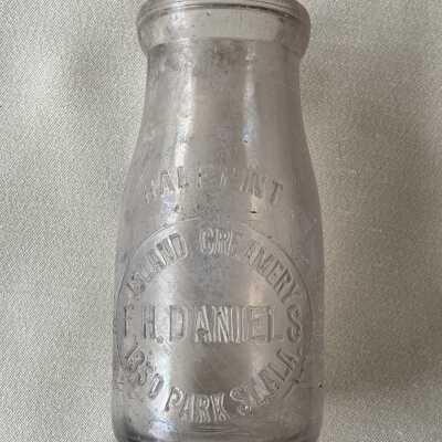 Island Creamery Half Pint Milk Bottle from the Alameda Dump, Ca. 1920