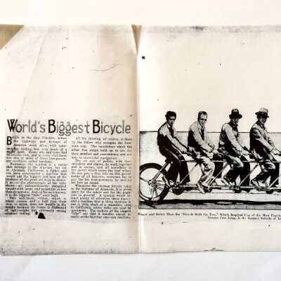 Newspaper article about the Amaral 6-seat bicycle, 1931