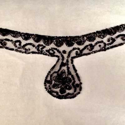 Collar of black gauze with black sequins, early 1900s