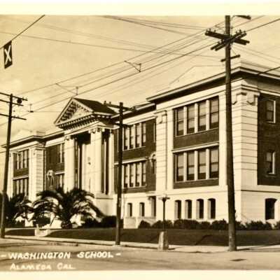 Postcard of Washington School (demolished), c. 1930