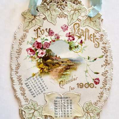 Ivy Leaflets Calendar, with pastoral scene, for 1900