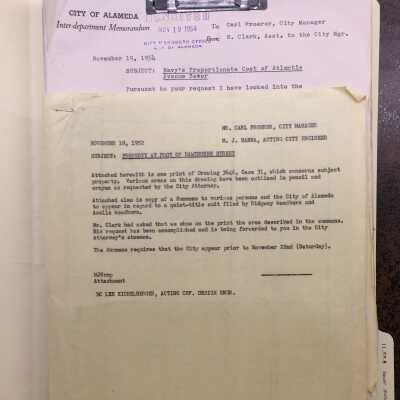 Folder with documents about the city Sewage system, 1945-1954