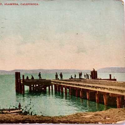Postcard of the Park Street Wharf, 1919