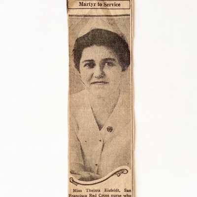 Newspaper clipping regarding death of Miss Thelma Eisfeldt, 1919