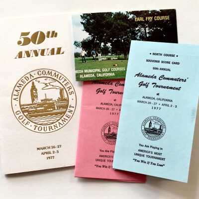 50th Alameda Commuters Golf Tournament booklet and scorecards, 1977