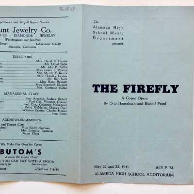 Program Play, Alameda High School Music Department, 1941