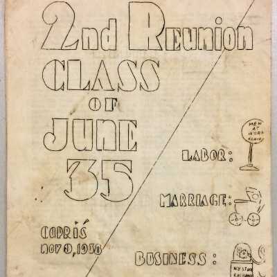 Flyer 'Second Reunion' Alameda High School class of 1935, 1938
