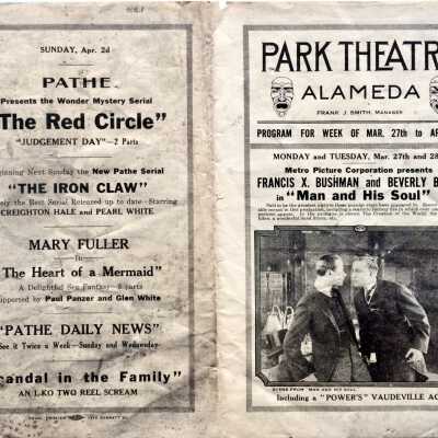 Program coming attractions for Park Theatre, c. 1916