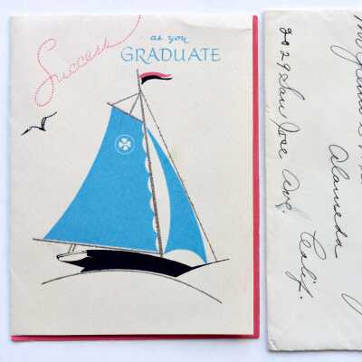 'Success as you graduate' Card on Graduation Alameda High School, June 1937