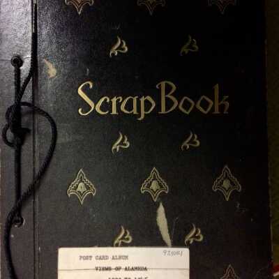Scrapbook with photos of views of events and scenes, c. 1920s