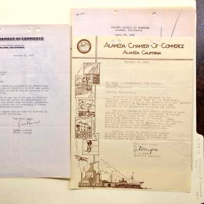 Folder with City documents relating to Chamber of Commerce, 1936