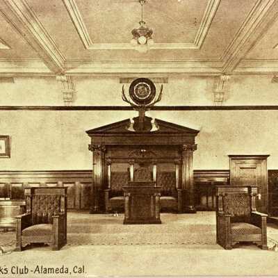 Postcard of Lodge Room, Elks Club, c. early 1900s