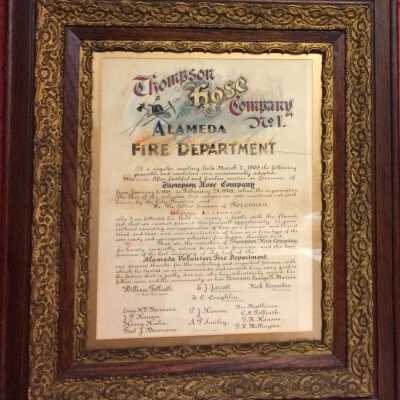 Certificate Service Volunteer foreman Thompson Hose Co., 1905