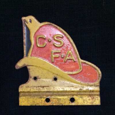 Firemens' Association license plate insignia of Archie Waterbury, prior 2007