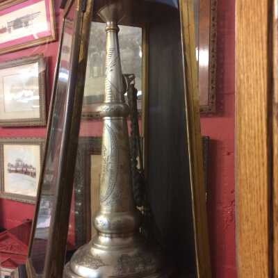 Pacific Hose Company No. 4 Engraved Silver Plated Megaphone and case, 1881