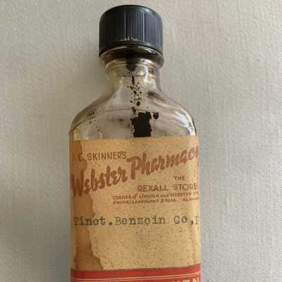 Prescription medicine bottle from E. Skinner's Webster Pharmacy, 1950s