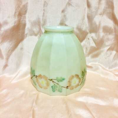 Opaque white shade with handpainted flowers, 1912