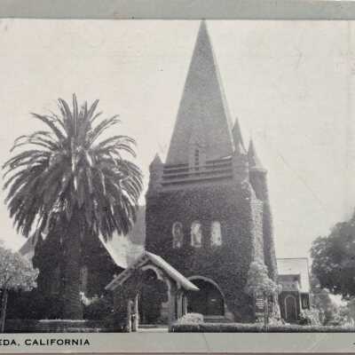 Postcard of main facade Christ Episcopal Church, c. 1950