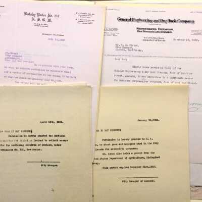 Folder with miscellaneous permit requests, 1921-1926