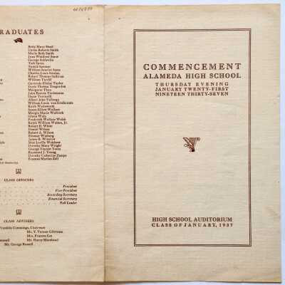 Program Alameda High School Commencement January 1937