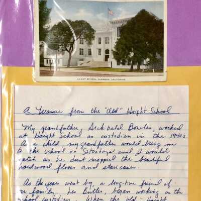 Hand-written information abour Archibald Bowies, 2008