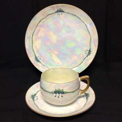 Luncheon Set with blue flowers by Jorgensen, c. 1930