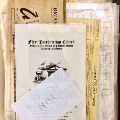 Paper ephemera relating to the Martin family, prior 2017