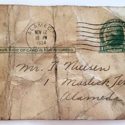 Advertising Postal Card from Art's Super Service, 1934
