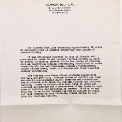 History of the 'Alameda Belt Line', prior 1997