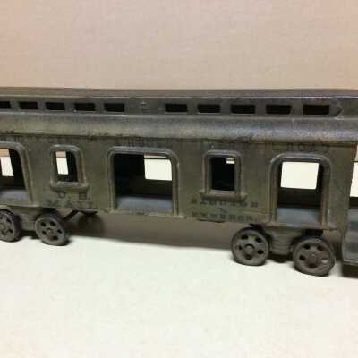 Cast Iron Toy Steam Engine, Coal Car, and U.S. Mail Car, c. 1900