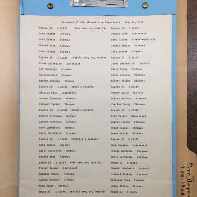 Correspondence about the Fire Department, 1924-1932