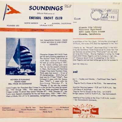 Copies of the Encinal Yacht Club 'Soundings' publication, January 1962