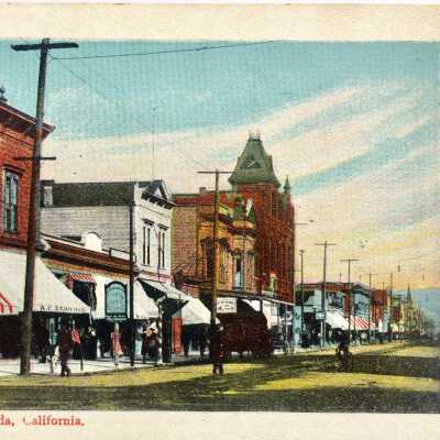 Postcard of West Side Park street, c. early 1900s