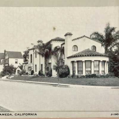 Postcard of the Mulvaney home at Gibbons and Northwood Drive, c. 1950