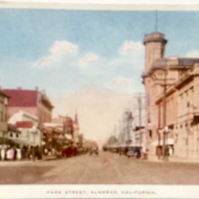 Postcard of Park Street, looking north from Central, c. 1920s