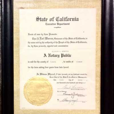 Certificate appointing Clifford G. Mehrtens as notary public, 1944