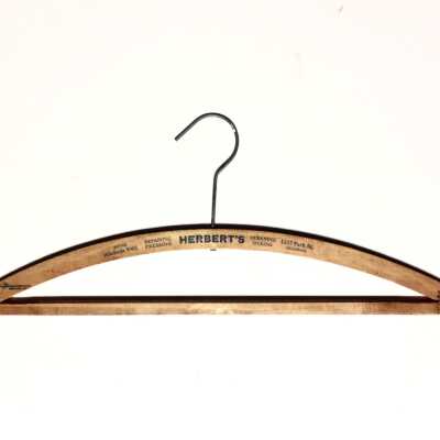 Hangers advertising Herbert's Dry Cleaning, Pressing, and Repairing, prior 1970