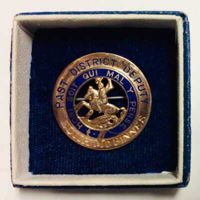 District Deputy Pin, Daughters of St. George, Golden Poppy Lodge, c. 1961