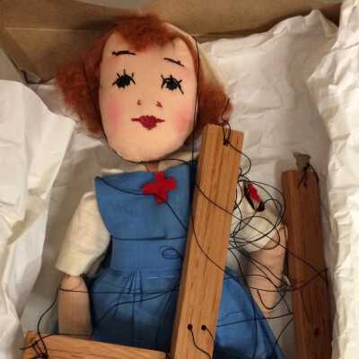 Red cross nurse marionette, c. 1930s