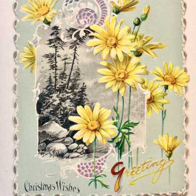 Christmas Greeting 'Greetings Christmas Wishes', c. 1900