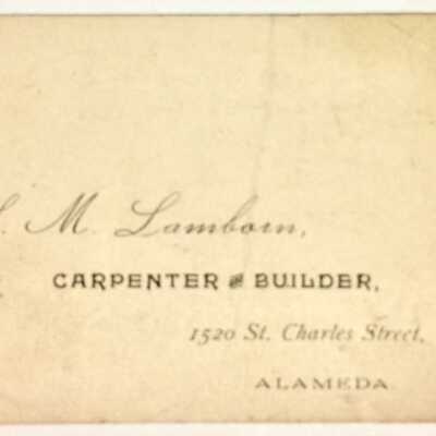 Business Cards of Carpenter S. M. Lamborn, c. 1890s