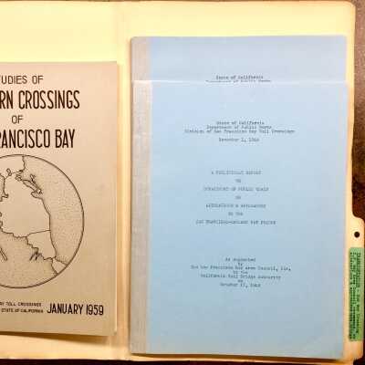 Reports on changes and alternatives to the Bay Bridge, 1949, 1959.