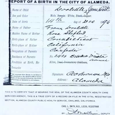 Photocopy of Birth Record of James Harold Doolittle, 1980