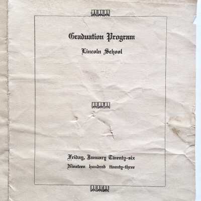 Graduation Program, Lincoln School, 1923
